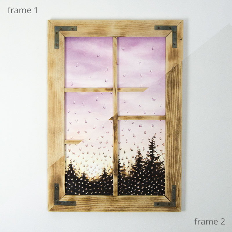 framed window painting