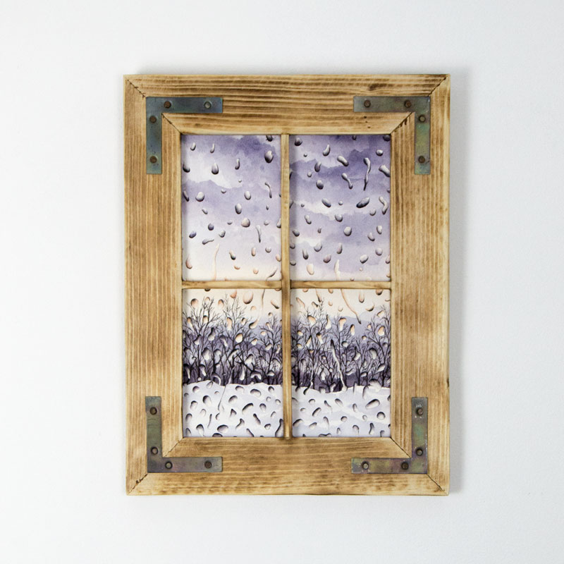 window rain painting