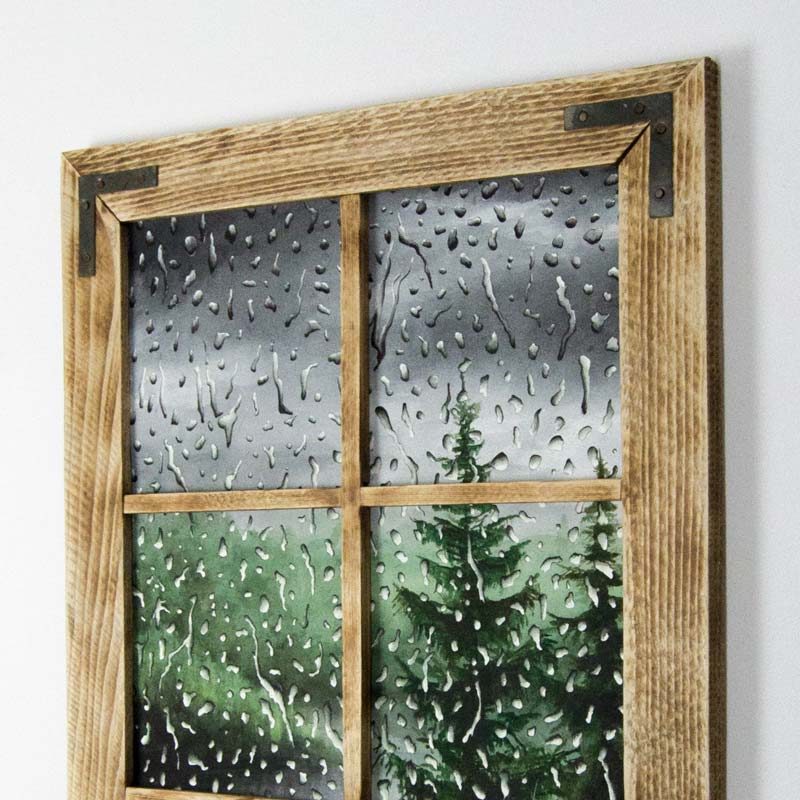 framed green rain painting