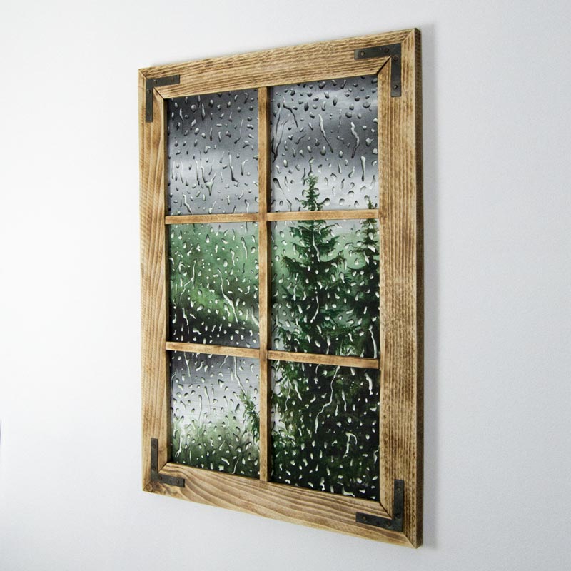 framed green rain painting
